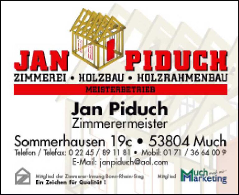 anzeige Jan Piduch Zimmerei in bunt